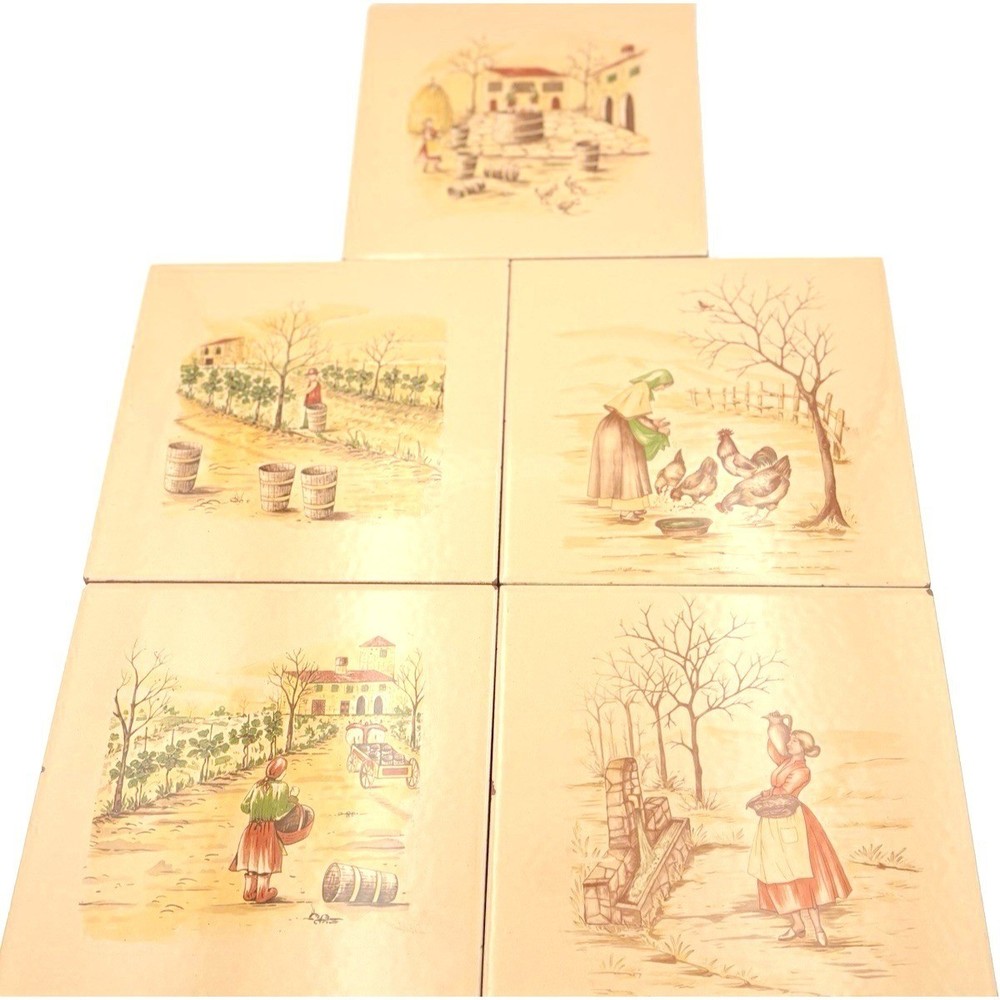 Vintage Riobamba Ceramic Tiles Wall Art Set 5 High end kitchen backsplash tile