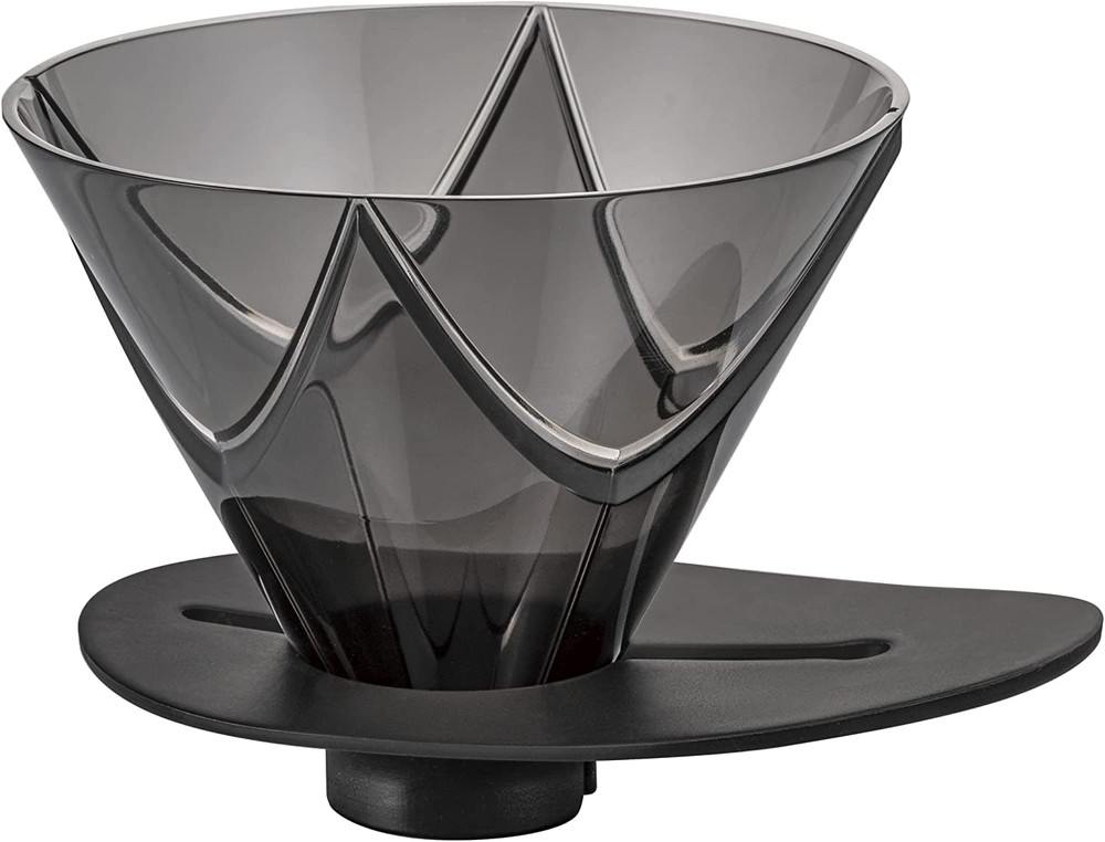 V60 "Mugen" Plastic Coffee Dripper, Size 02, Clear Black