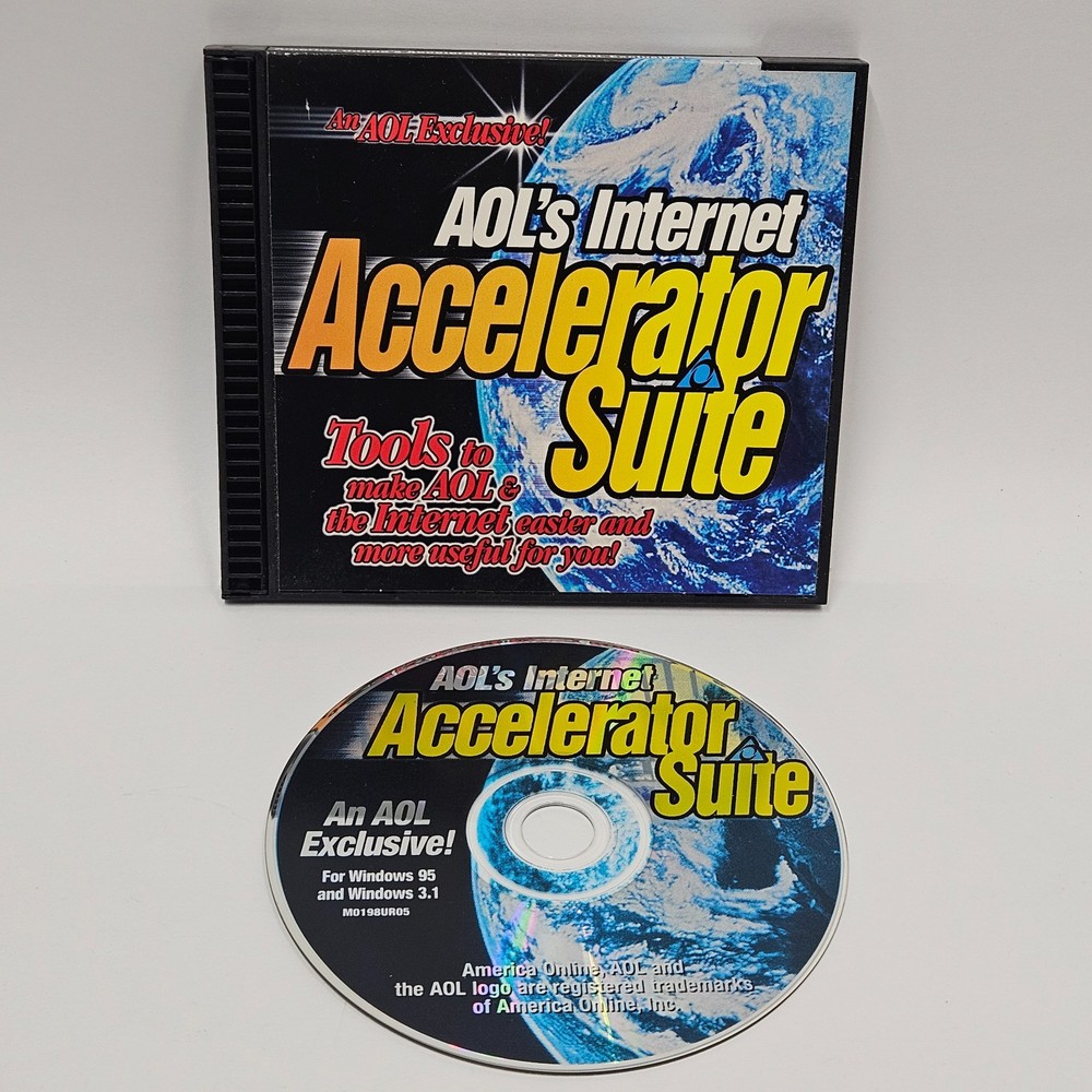 AOL's Internet Accelerator Suite (PC CD-ROM, 1990s, M0198UR05) VG+