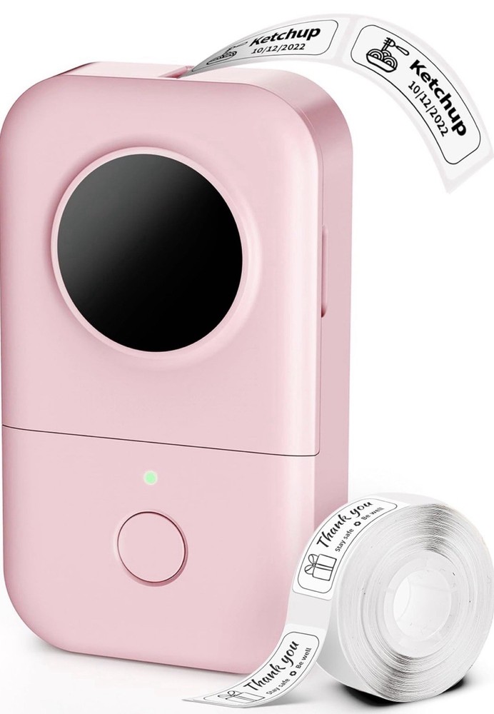 Phomemo D30 Label Maker Machine, Portable Handheld Bluetooth Mini Printer Pink