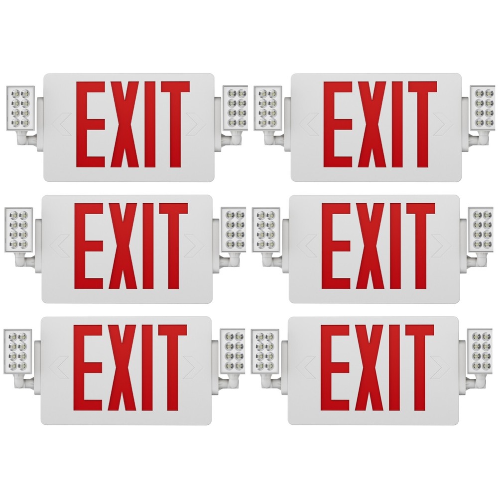 UL Listed-Led exit signs 6 Packs  Red Exit Sign with Lighting Battery Backup