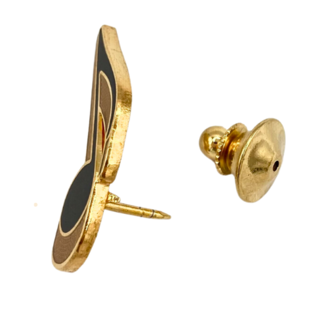 Pin Eighth Note Black With Gold Shadow Pin Harmony Collection