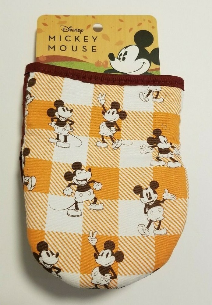 Disney Classic MICKEY MOUSE 2-Pack Mini Oven Mitt Rubberized Orange Pot Holder