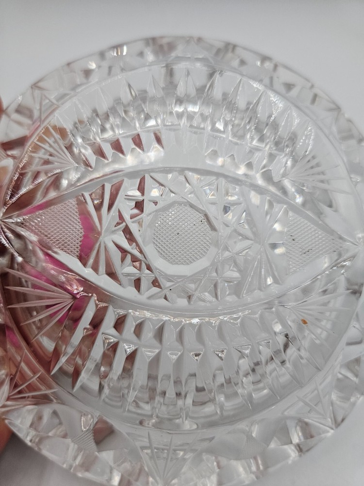 VTG. Clear Etched Glass Cigar Ashtray