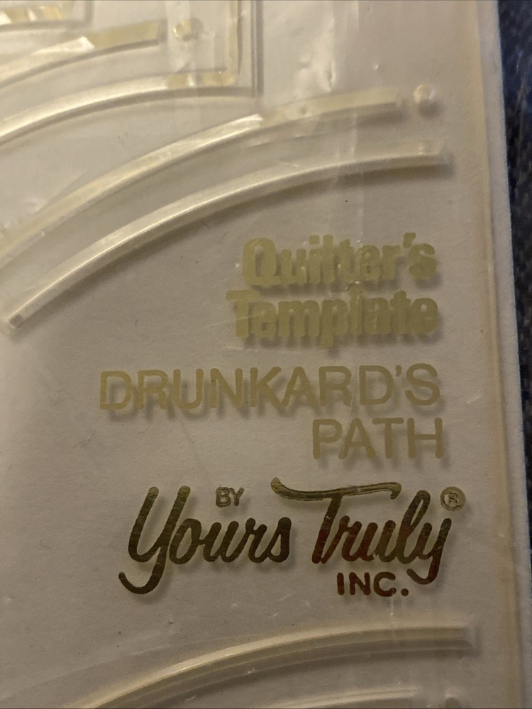 Vintage Yours Truly Quilt Template Drunkard’s Path 3 Sizes