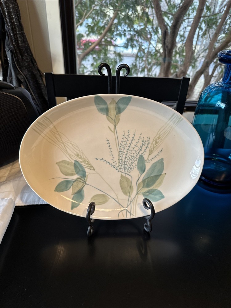 Vintage Red Wing Merrileaf Platter Hand Painted MCM Oval 13” True China