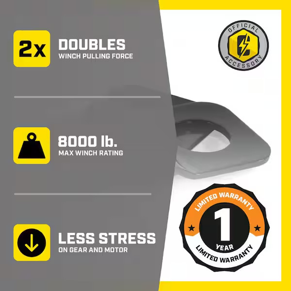 Snatch Block Powerful and Durable Black Powder-Coated 8,000 lbs Load Capacity