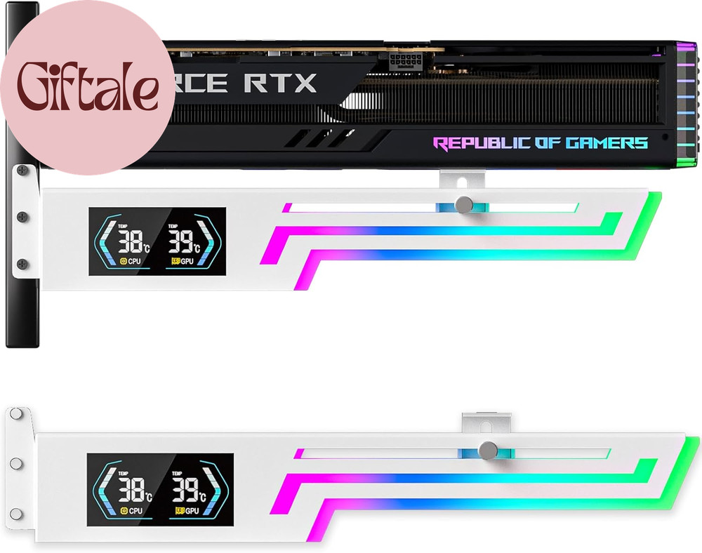 ARGB GPU Support Bracket with Temp Display Adjustable Anti Sag Stand