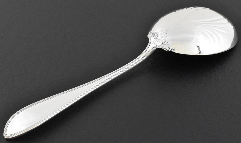 Pilgrim Sterling Serving Spoon 9in Frank Smith Monogram 92g