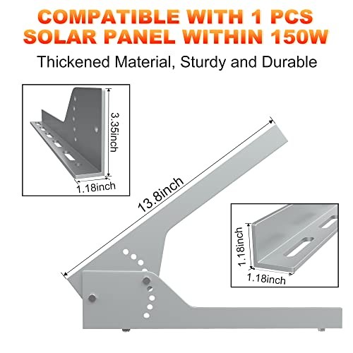 Solar Panel Mount - 13.8in Stand, Angle Adjustable (0-60 Mount Bracket