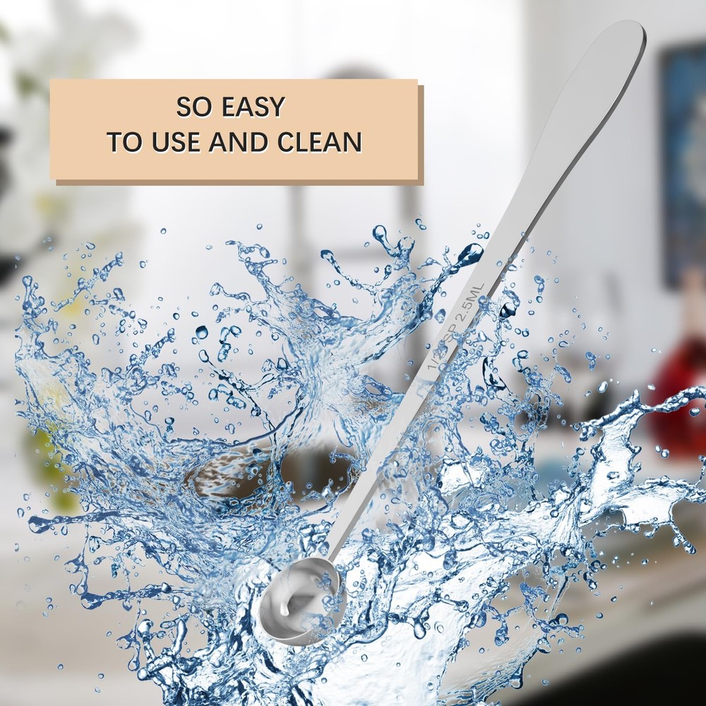 2PCS 1/2 Teaspoon(1/2tsp, 1/6tbsp, 2.5 ml) Single Measuring Spoon, Extra-long...