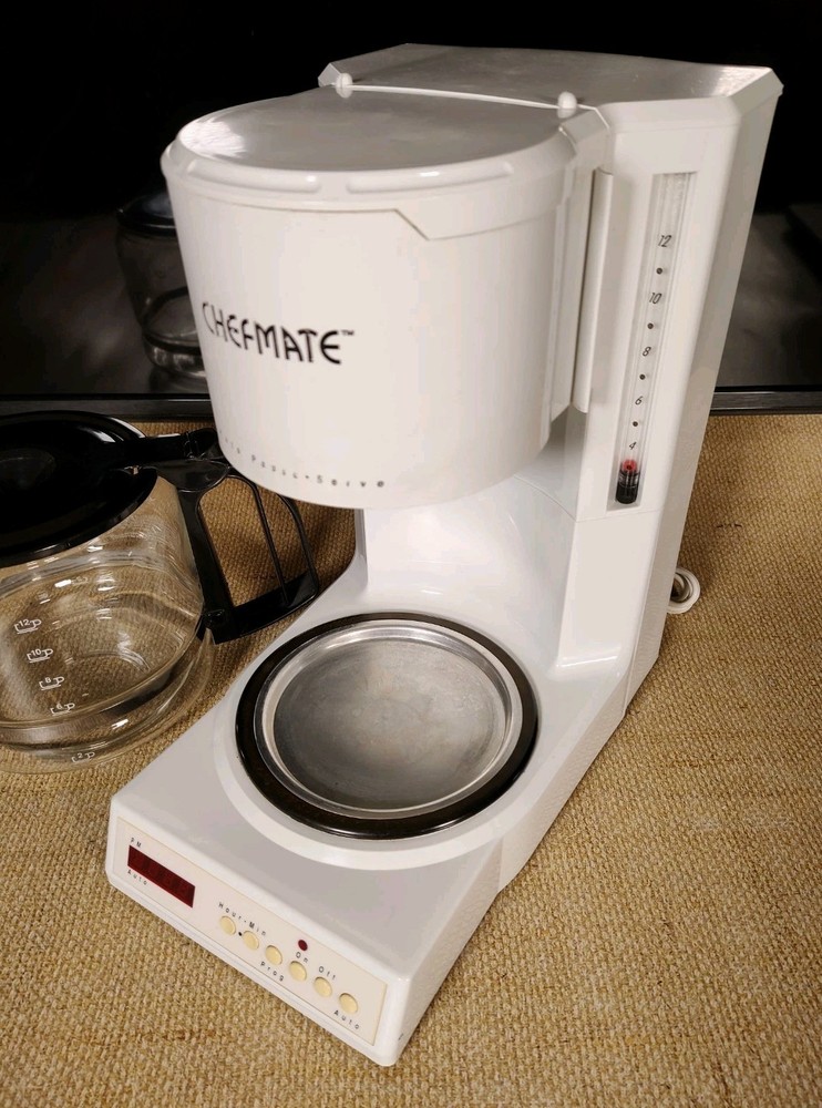 Vintage 1994 Chefmate Automatic 12 Cup Drip Coffee Maker With Timer Clean