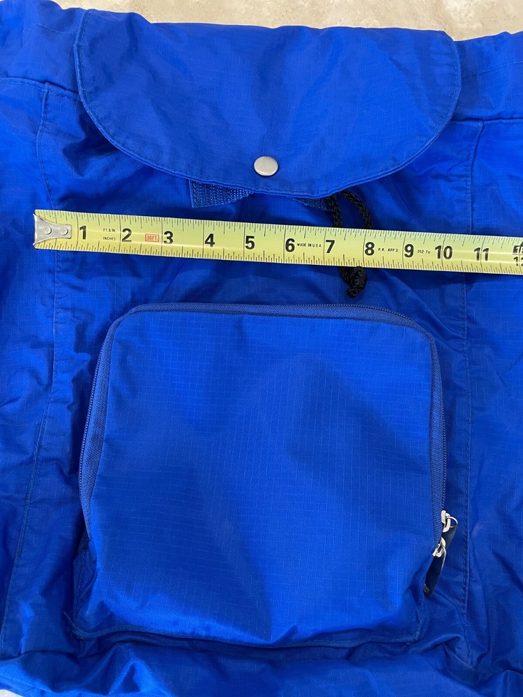 Blue Foldable Convertible Backpack/Pouch in One