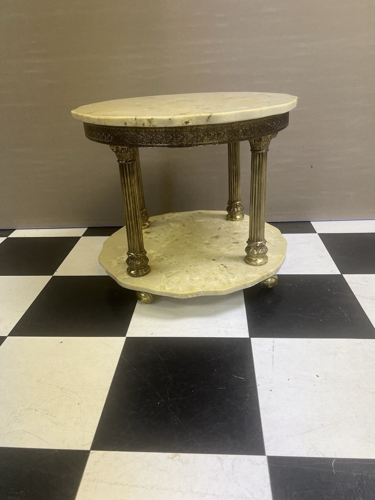 Vintage Marble Coffee Table And End Table Set .