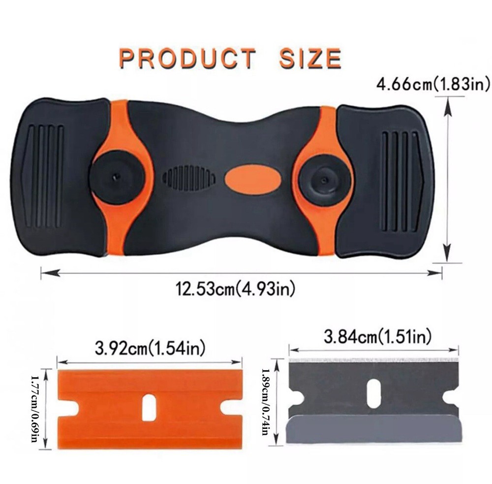 Razor Blade Scraper 2PC Tool Set For Removing Label Registration Sticker Decal