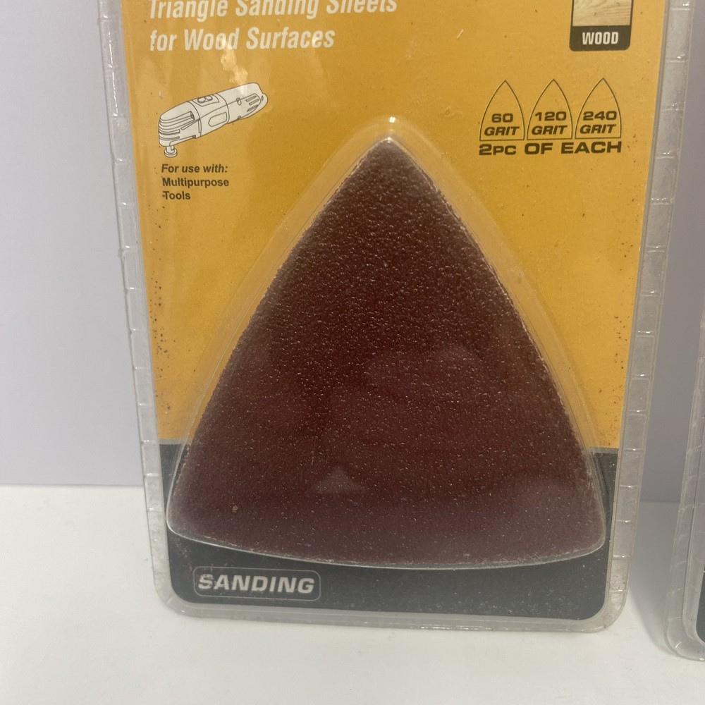 2x Warrior 6 PCs Triangle Sanding Sheets for Wood Surfaces Assorted Packs New