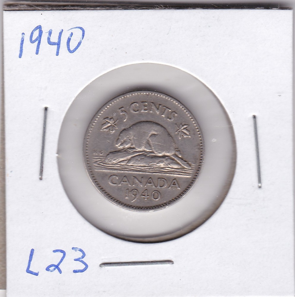 1940 Canada 5 Cents L23