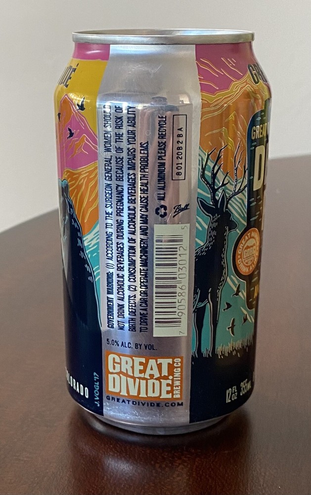 Great Divide Denver Pale Ale Empty Beer Can Bottom Opened