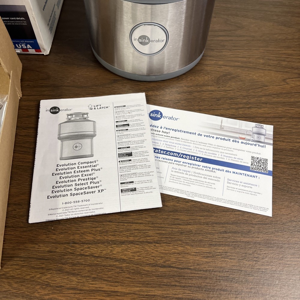 InSinkErator Evolution Excel 1.0 HP Quite Series Food Waste Garbage Disposal