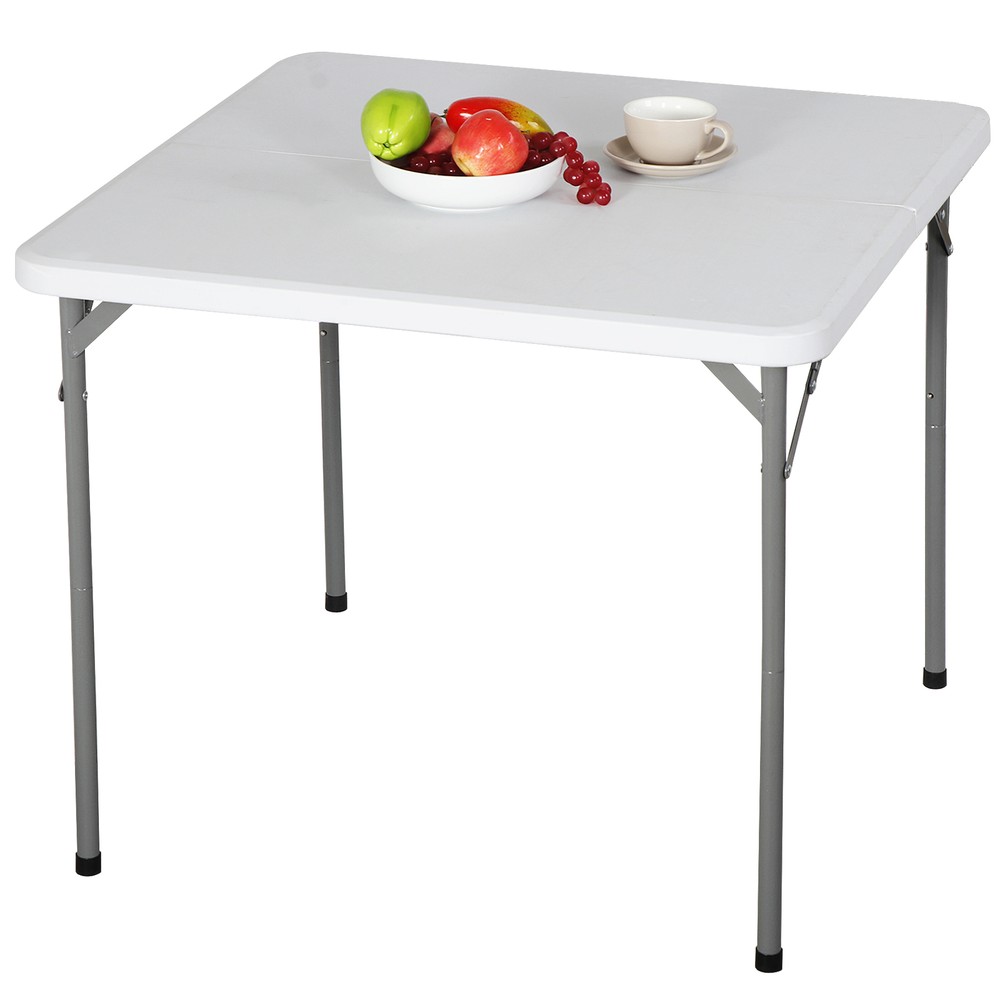 34" Fold Half Square Table Bi-Folding Commercial Table for Camping Dining Party