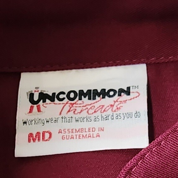 Uncommon Thread Chef Coat Unisex size Medium Burgundy Jacket