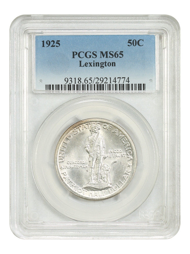 1925 50C Lexington PCGS MS65 - Classic Silver Commemorative