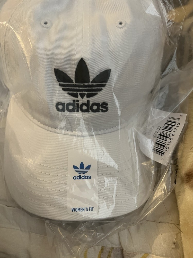 Women adidas relaxed strap back hat White
