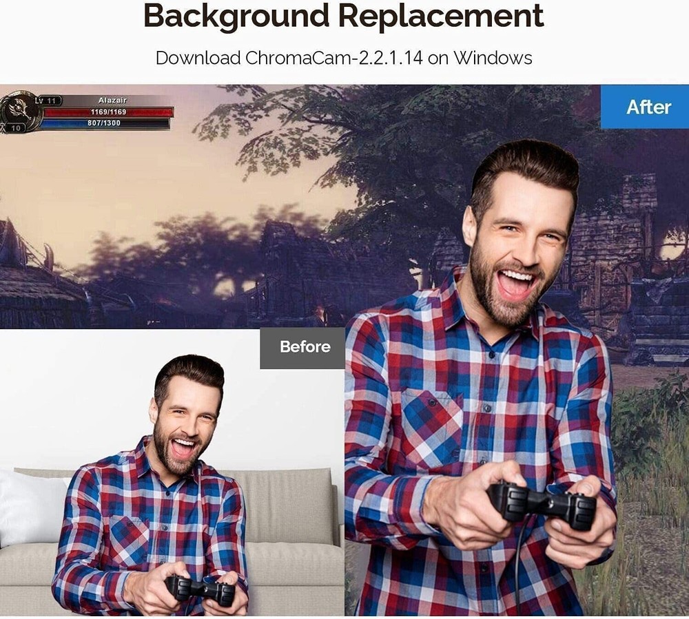 PC Webcam for Streaming HD 1080P with Ring Light & Microphone