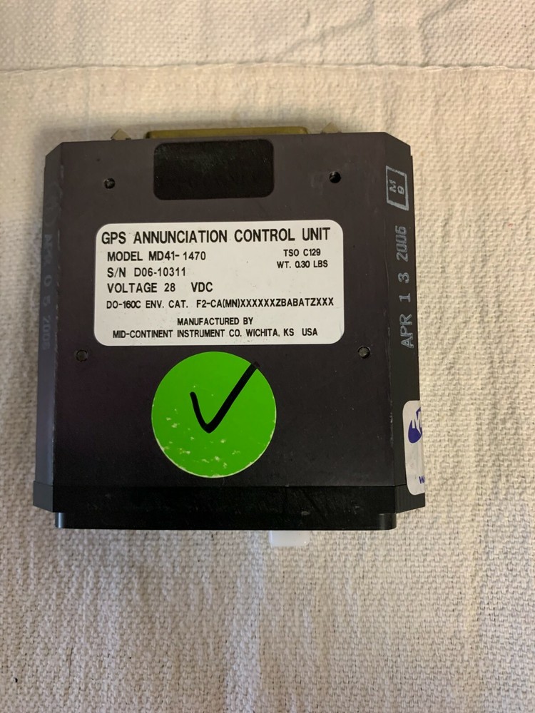 GPS Annunciation Control Unit PN: MD41-1470