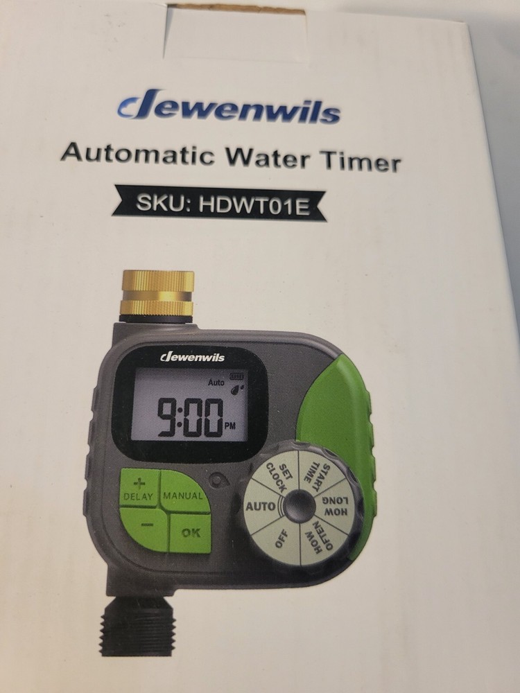 DEWENWILS Programmable Hose Timer with Rain Delay/Manual/Automatic Watering,