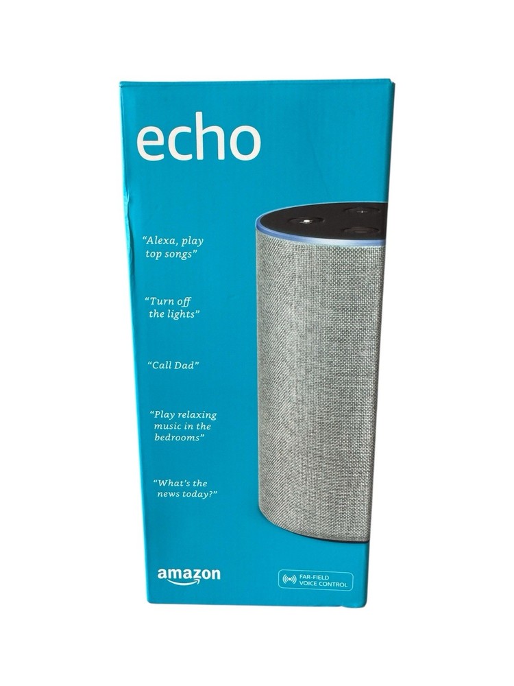 Amazon Echo (2nd Gen) Smart Speaker With Dolby Heather Gray.(NEW)