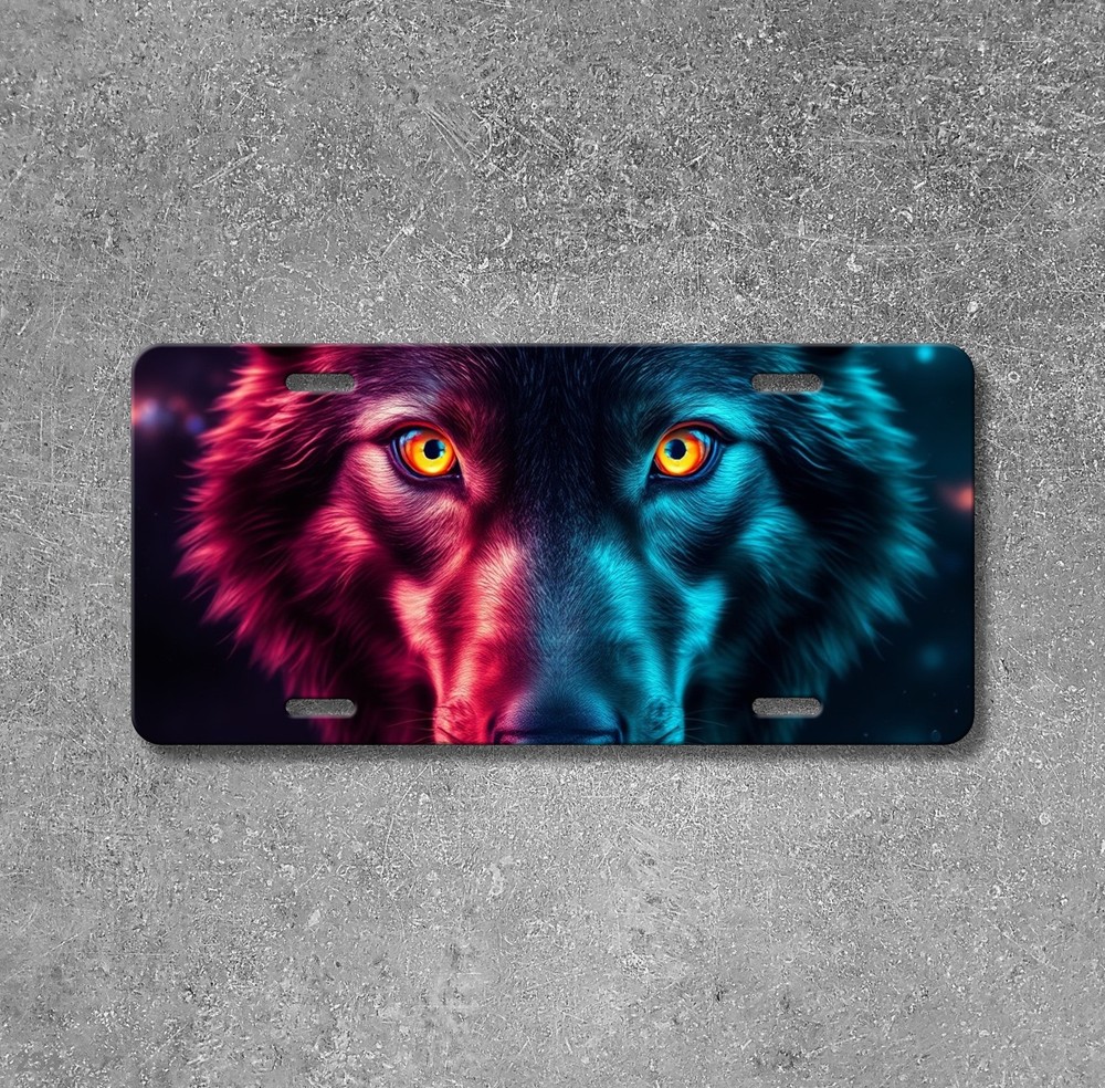 Bold Wolf License Plate Personalized Front Plate Unique Gift