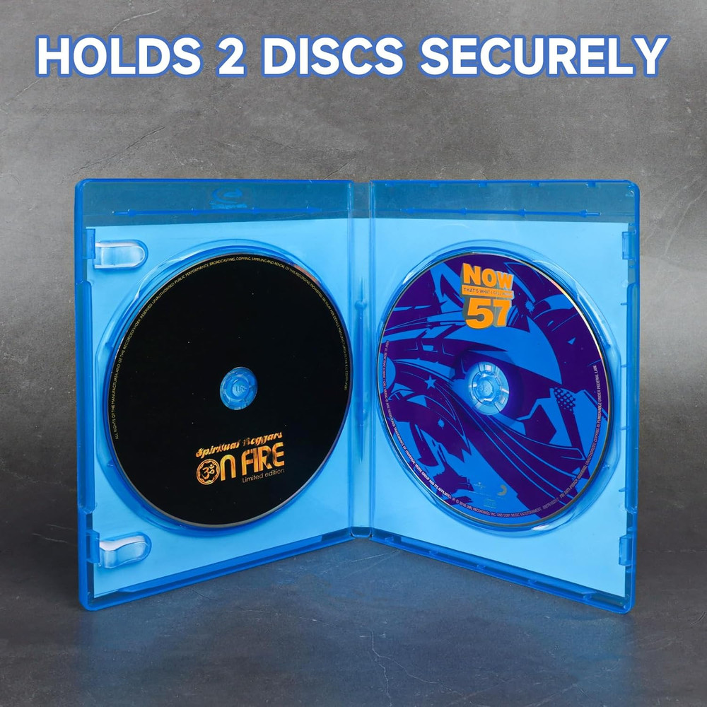 Double 2-Disc Blu-Ray Cases, Blu-Ray/Dvd/Cd Multi Case 2 Tray 10Mm Replacement B