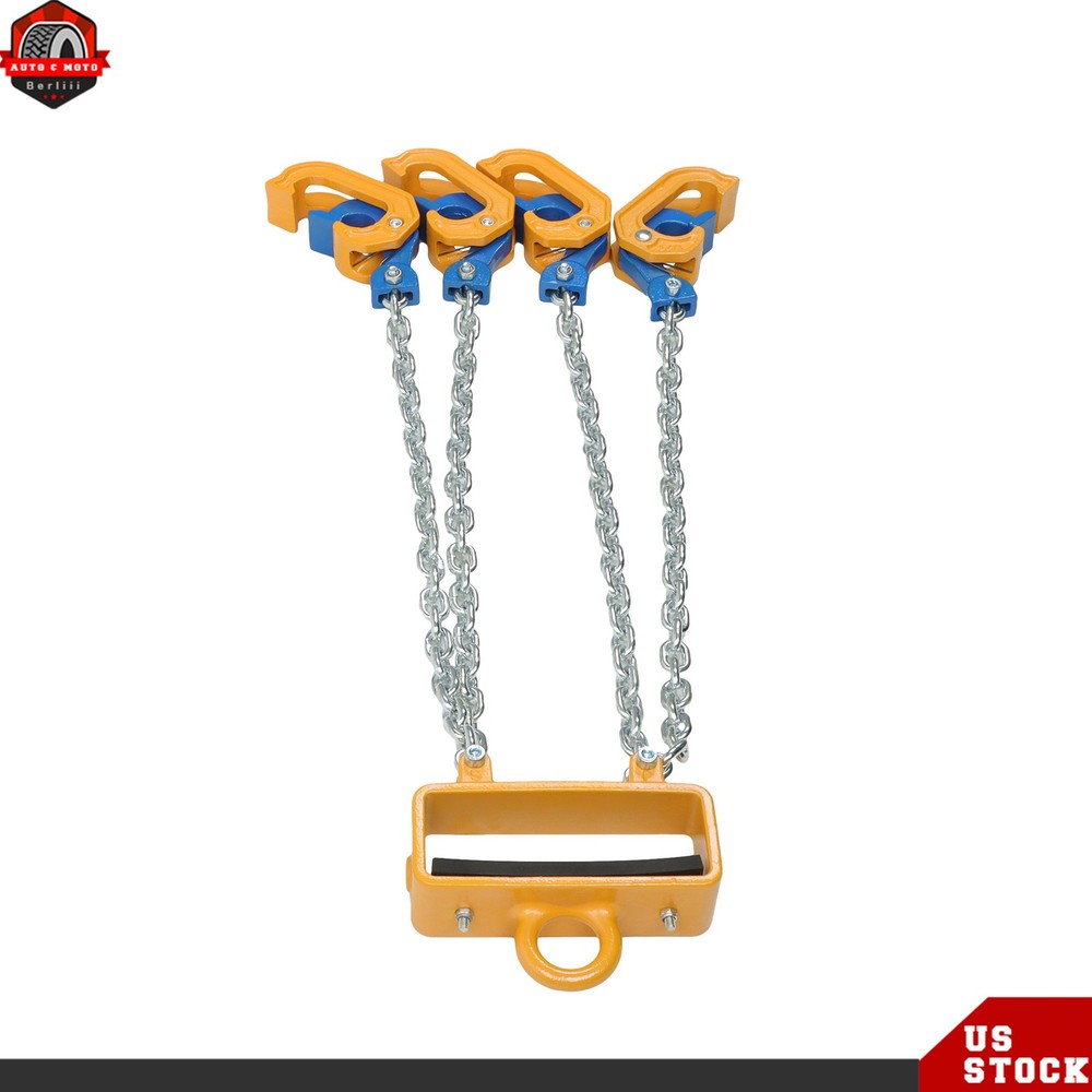 2Ton / 4400lbs Loading Capacity Chain Drum Lifter for 55 Gallon 4 Hooks & Chains