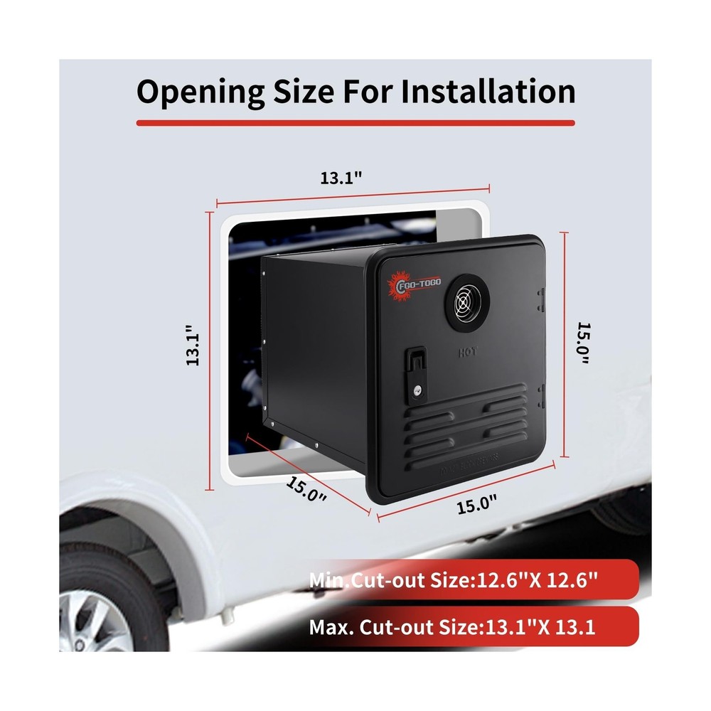 RV Tankless Water Heater, 65000 BTU Propane Water Heater with 15"x15" Door, R...