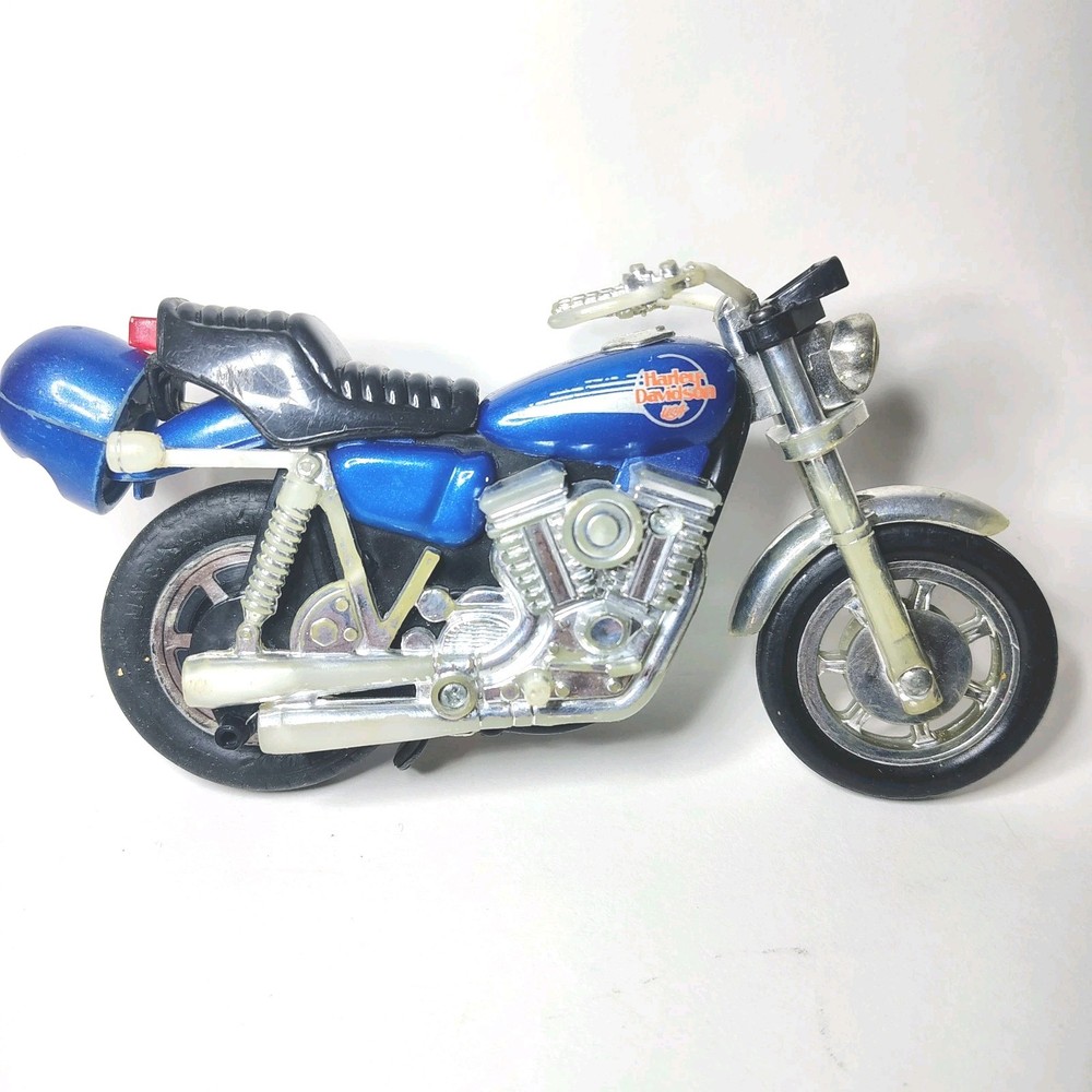 1981 Harley-Davidson Toy Motorcycle Vintage Matchbox Pull String Works