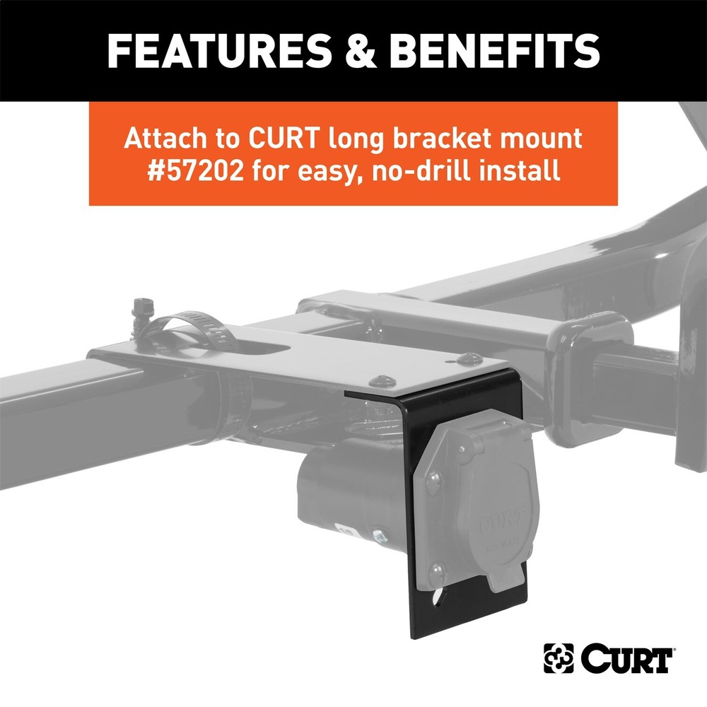 CURT 57206 Connector Mounting Bracket for 7-Way RV Blade (Packaged)