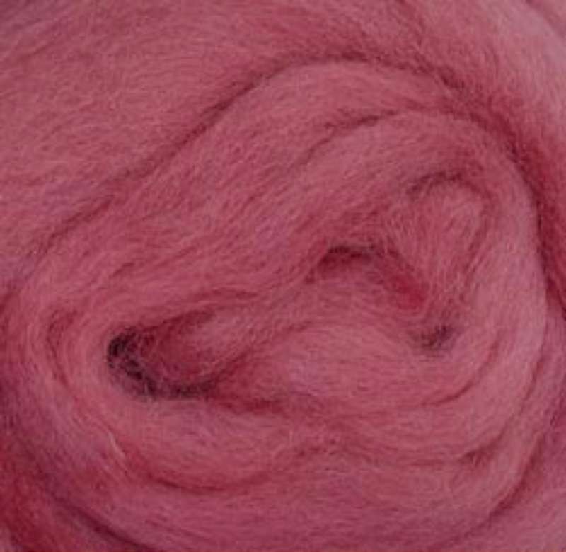 Wool Roving 12" .22oz Rose