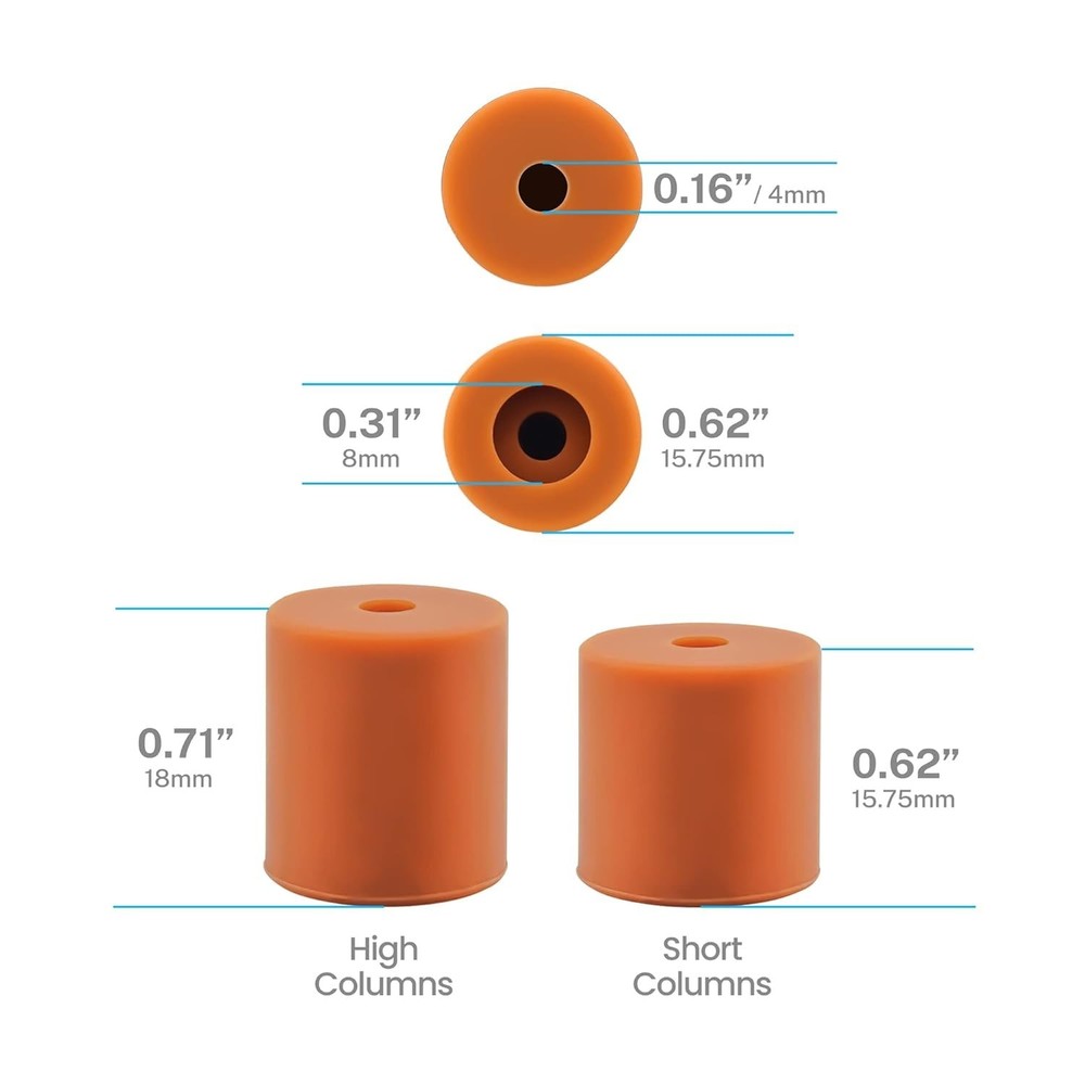 Durable 3D Printer Leveling Spring Replacement - 8 Silicone Mounts Included