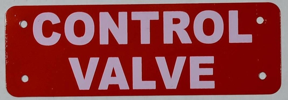 Control Valve Sign (RED Reflective, Aluminium 2X6)