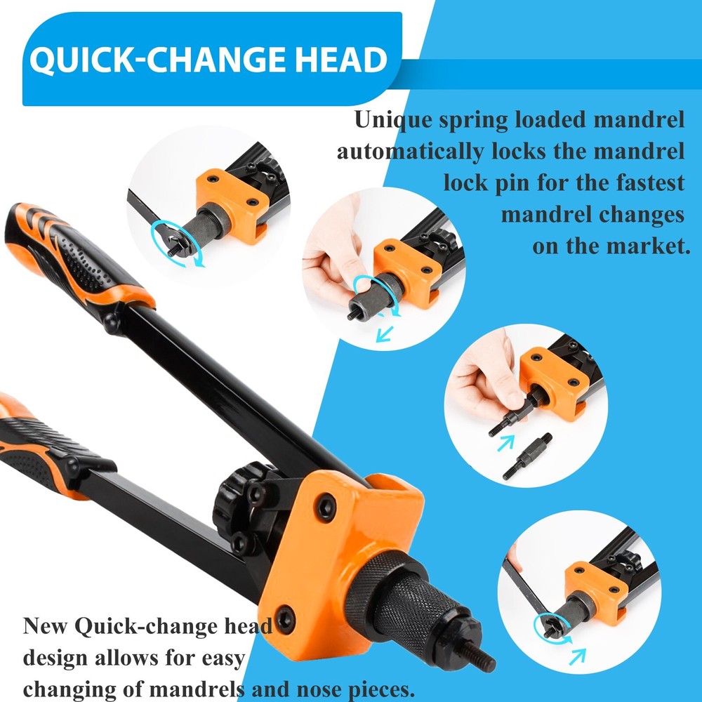 Rivet Nut Gun Kit Rivnut Tool Nut Setter Thread Setting Nutsert Tool SAE&Metric