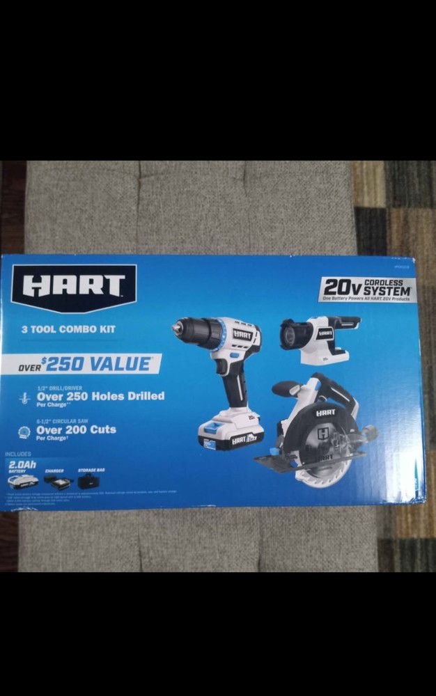 New HART 3 Tool Combo Kit 20V Cordless System