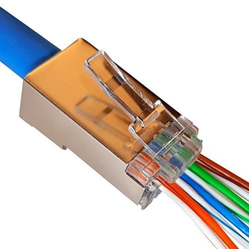 1000 Pcs CAT6 RJ45 Pass Through Shielded 8P8C Network Modular Plug Connector End