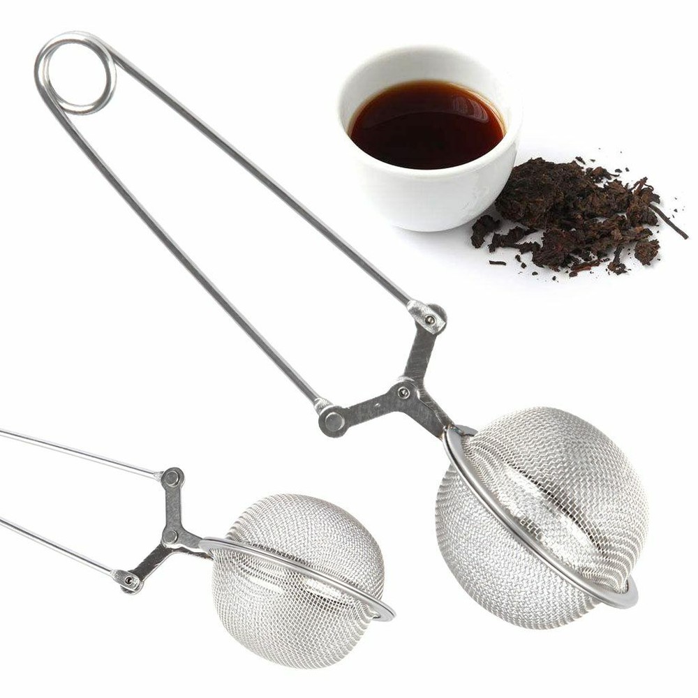US Tea Mesh Stainless Steel Strainer with Handle (4 Pack) Ball Shape Tea Infuser