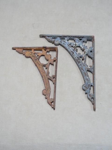 Victorian Cast Iron Shelf Brackets Same Pattern Different Size Original 'D'