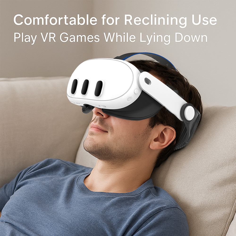 Lightweight Adjustable for Lying Down For Meta Quest 3/Quest 3S head strap
