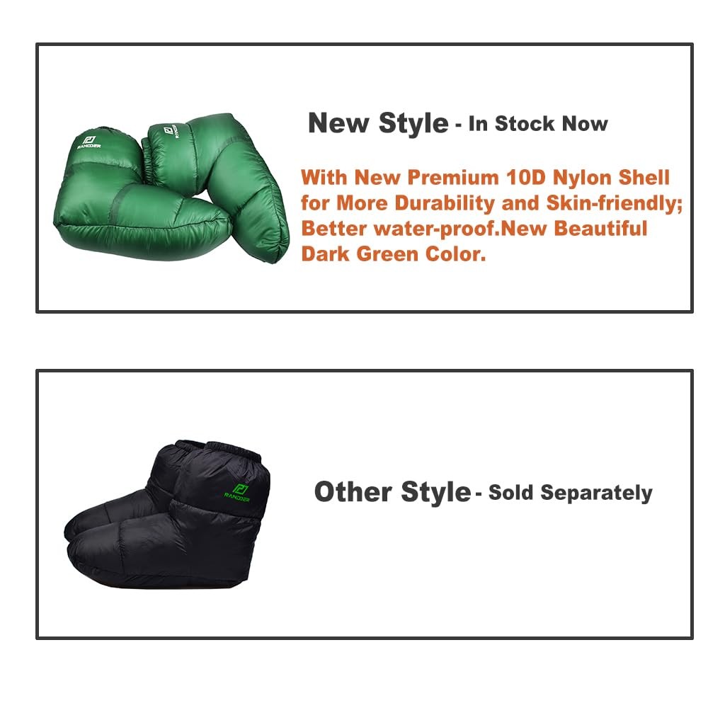 Down Booties Warm Socks 10D Nylon Ultralight Sleeping Sock for Camp, Backpack...