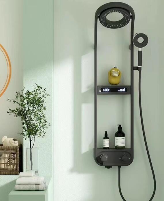 Intelligent Temperature Digital Display Shower Set Storage Rack Storage Table
