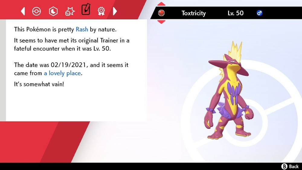 Shiny Event Toxtricity For Pokemon Sword & Shield