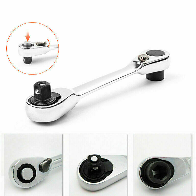 1/4" Mini Double-Ended Quick Socket Ratchet Wrench Rod Screwdriver Bit Tools ca!